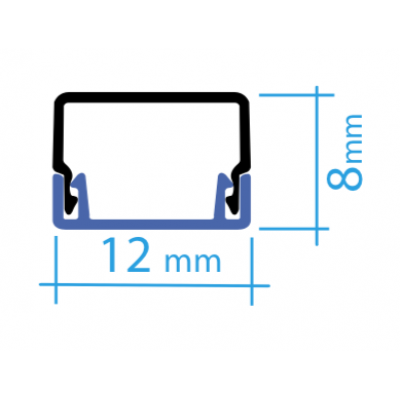 Canaleta PVC autoadhesiva  12*8mm en barra de 2m